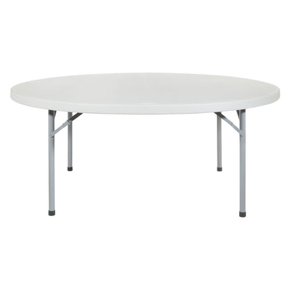 Office Star Resin Folding Table for Banquets, Picnics, and Parties, 71 Inch, Round