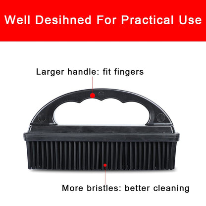 Godiyyer Rubber Pet Hair Removal Brush Lint & Cat Dog Hair Remover Brush Pet Silicone Lint and Debris Remover for Cleaning, Grooming, Home,Black