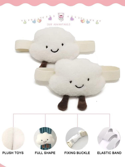 Gzcvba 2PACK Snap-Fit Cartoon Cloud Curtain Tiebacks Hook Holdbacks Cute Curtain Holdbacks Rope for Baby Kid Girls