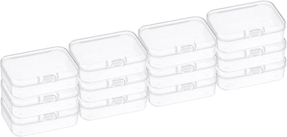 PATIKIL 6.5x4.5x2.5in Clear Storage Box, 12Pack Plastic Stackable Rectangle Organizer for Bead Jewelry and Crafts