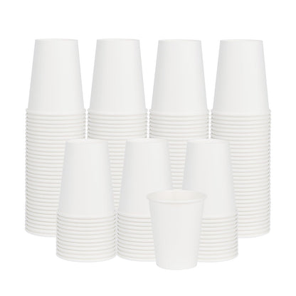 ECOEXTRA Coffee Cups 8 oz 400 Pack, Disposable Paper Cups 8 oz, White Paper Hot Coffee Cups Suitable for Party, Picnic, Travel, and Events