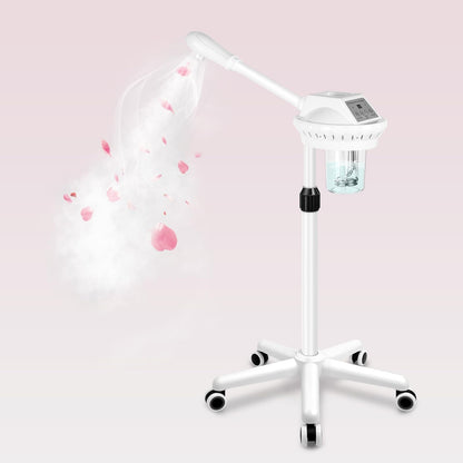 Professional Facial Steamer on Wheels, Facial Steamer for Facial Deep Cleaning, Facial Humidifier for Spa, Adjustable Height for Spa, Salon and at Home Use