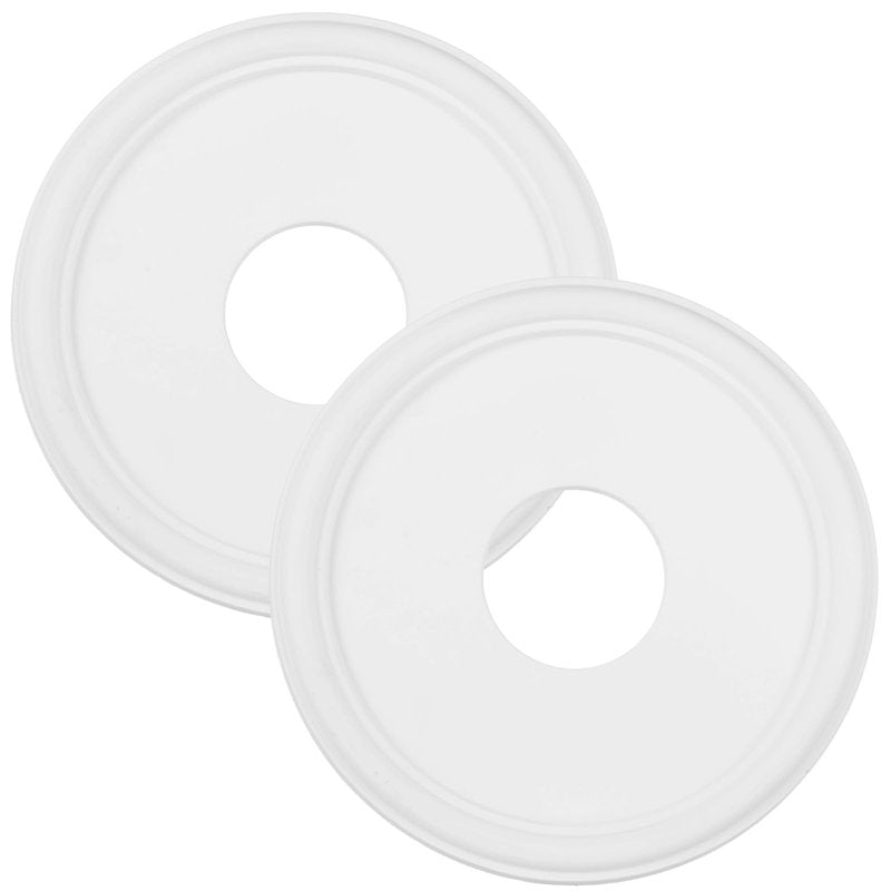 2 Pcs 13 in White PU Ceiling Medallion for Light Fixtures, Retro Lamp Panel, Easy to Install, Decorative Light Cover Plate for Chandeliers, Ceiling Fans