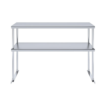 AmGood Stainless Steel Double Deck Overshelf – 14 in. x 48 in. – Heavy Duty, NSF Certified, Commercial-Grade, Adjustable Tiered Shelf for Kitchen Prep Tables and Workbenches