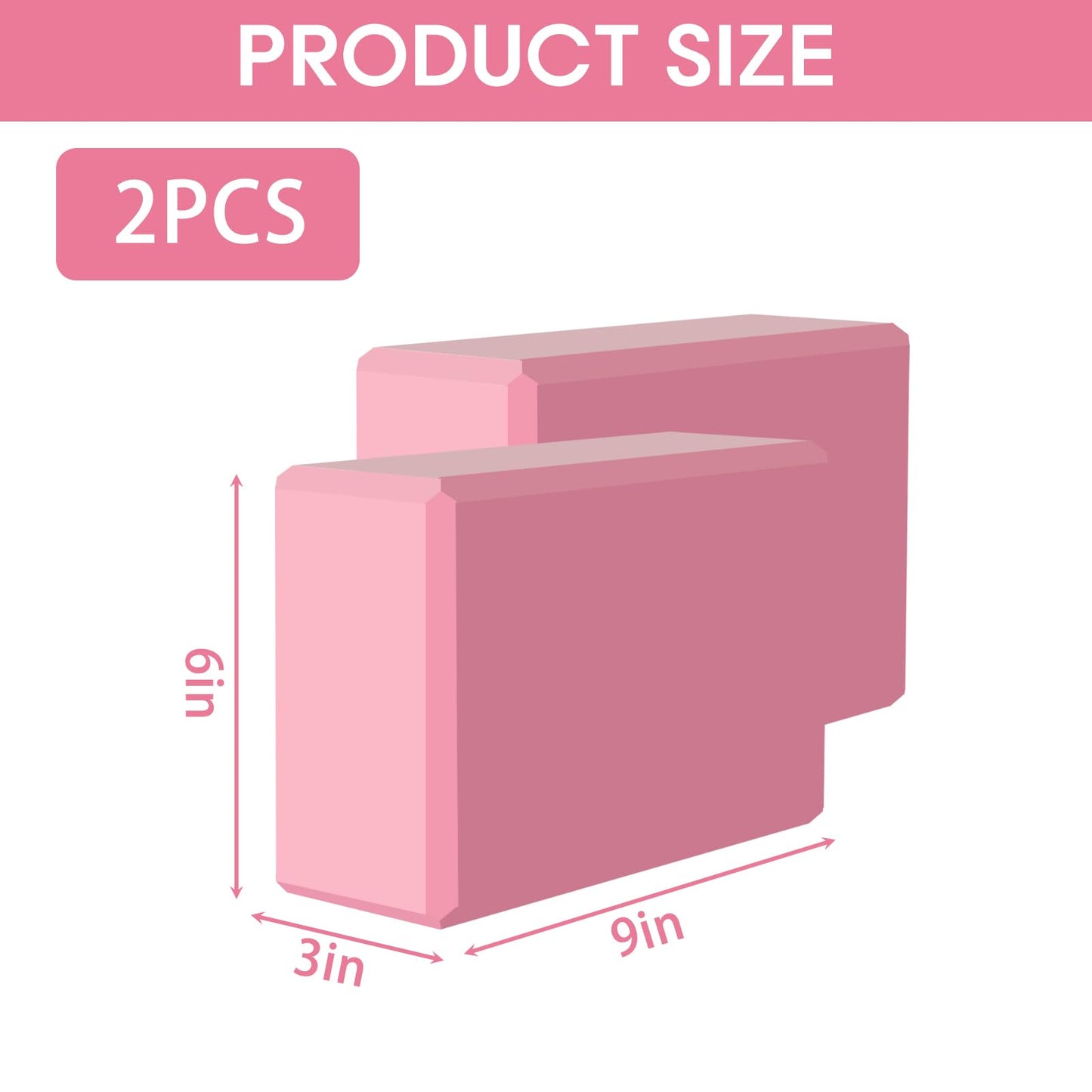 Yoga Block - Supportive Latex-Free Eva Foam - Soft Non-Slip Surface with Beveled Edges for Yoga, Pilates, Meditation - Yoga Accessories for Stability, Balance, Deepen Stretches