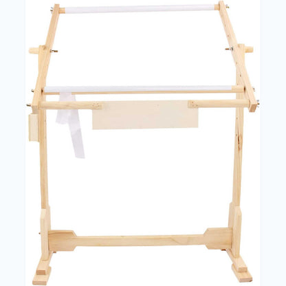 ELUKHT Adjustable Wooden Cross Stitch Frame Stand for Needlework and Embroidery, 360° Rotation, Floor Rack for Tapestry and 11CT Fabric.