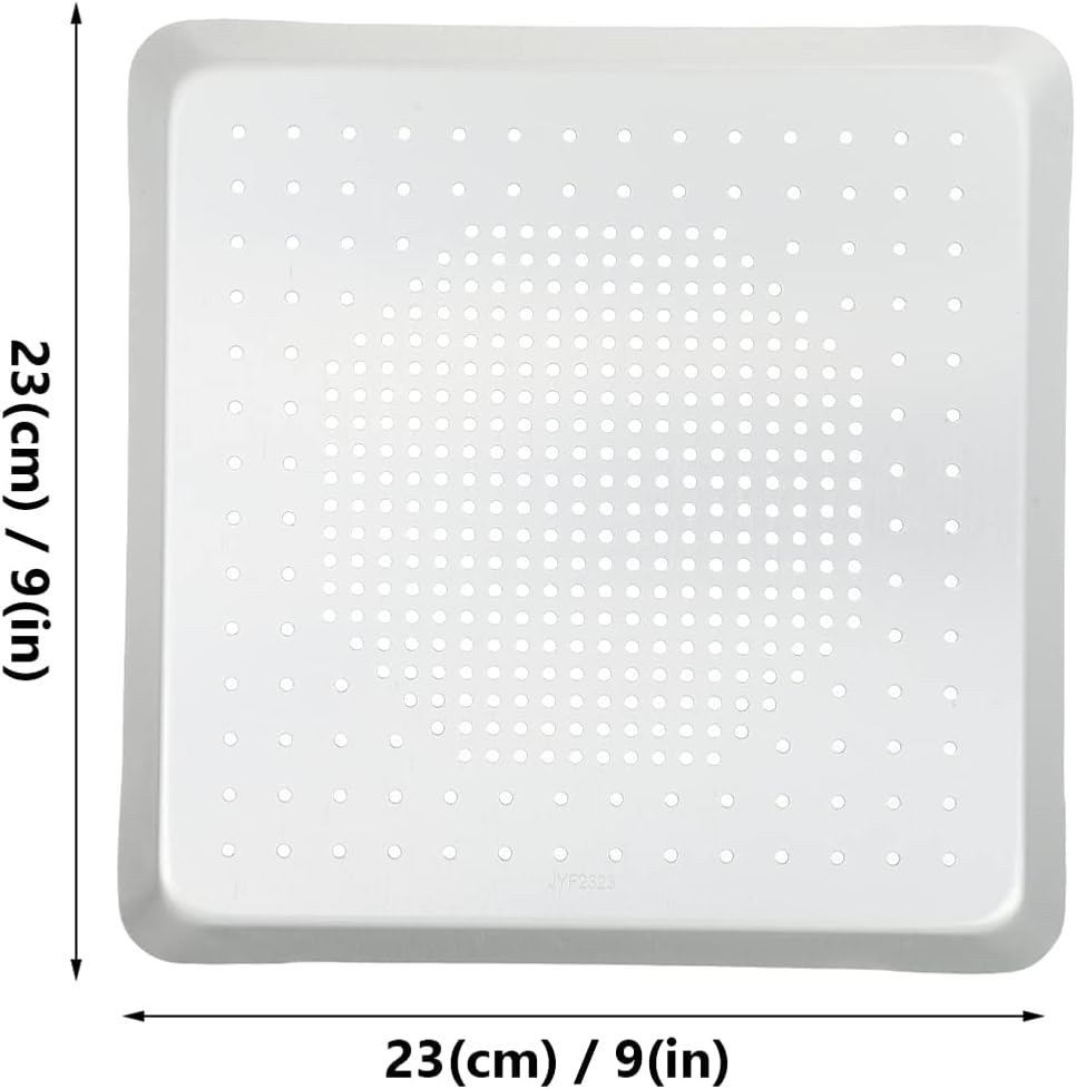 YARDWE 9 Inch Pizza Baking Tray, Perforated Aluminum Sheet Pan, Nonstick Bakeware for Oven Baking Pizza, French Fries
