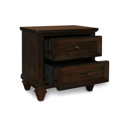 New Classic Furniture Sevilla Wood 2-Drawer Nightstand, Walnut