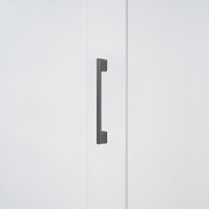 Merax Queen Size Murphy Bed Wall Bed with Closet and Wardrobe Storage for Bedroom,White