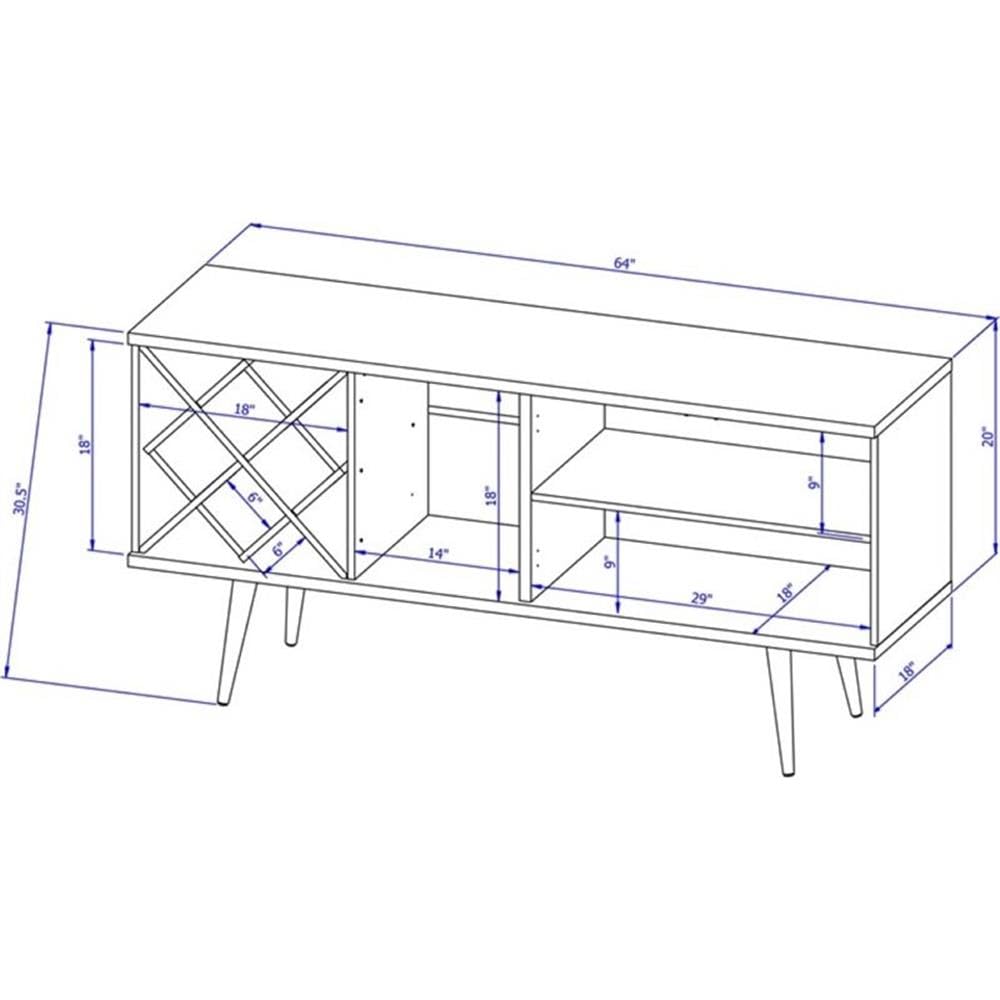 Manhattan Comfort Utopia Sideboard Buffet Stand, White Gloss and Maple Cream