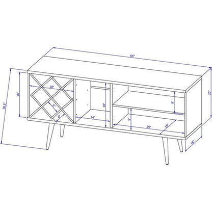 Manhattan Comfort Utopia Sideboard Buffet Stand, White Gloss and Maple Cream