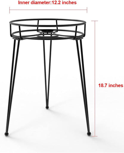 iLTreFlo 18.7 inches (18.7 inches Midcentury Modern Metal Potted Plant Stand Tall Flower Pot Holder Large Rustproof