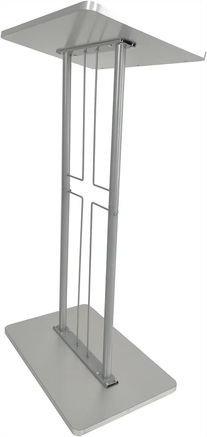 BTZHY Lectern Podium Stand, Acrylic Iron Podium School Church Stage Host Table Hotel Reception Desk Company Conference Table Commercial