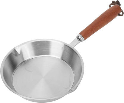 Luqeeg Stainless Steel Mini Frying Pan, Non-Stick Egg Skillet, Compatible with Induction and Gas Stoves (16CM)
