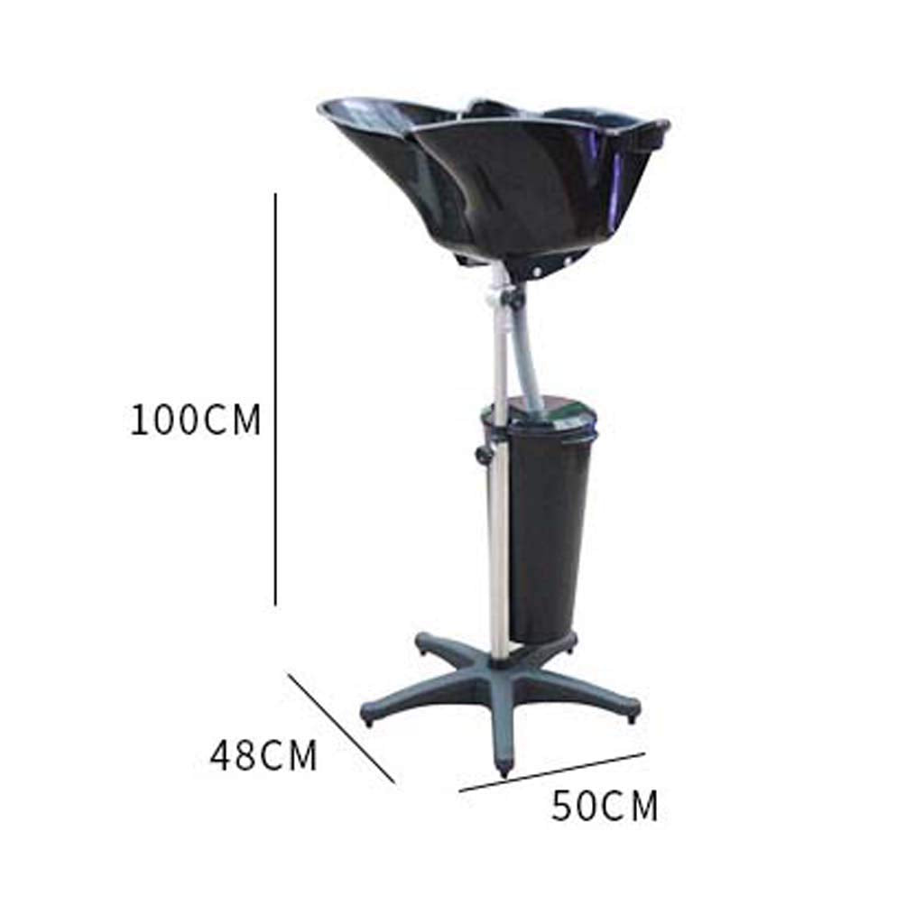 Salon Tool Basin Portable Shampoo Basin with Stand with Drain Adjustable Height Shampoo Hair Wash Basin with Bucket (Purple)