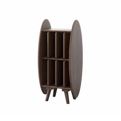 KHUTRW3D Record holder Modern Creativity Wooden Vinyl Record Storage Cabinet for Living Room Bedroom Lounge Vinyl stand(Walnut Colour)
