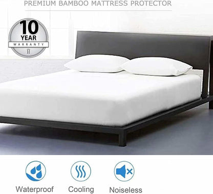 Full Size Cooling Mattress Protector Pad, Breathable Fitted Sheet Style, Waterproof for Pets