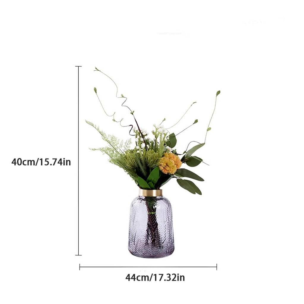 XUNTING Artificial Plants Indoor Simulation Floral Set Decoration Modern Light Luxury Hotel Negotiation Table Office Dining Table TV Cabinet Interior Decoration Plants Decor(B)