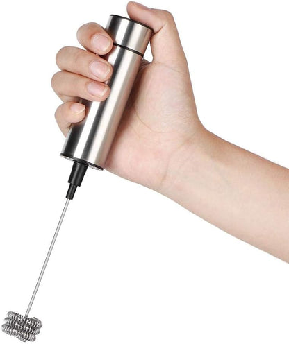 Milk Frother Handheld Foam Maker, Stainless Steel Coffee Stirrer Mixer Blender, Electric Egg Beater Kitchen Utensils