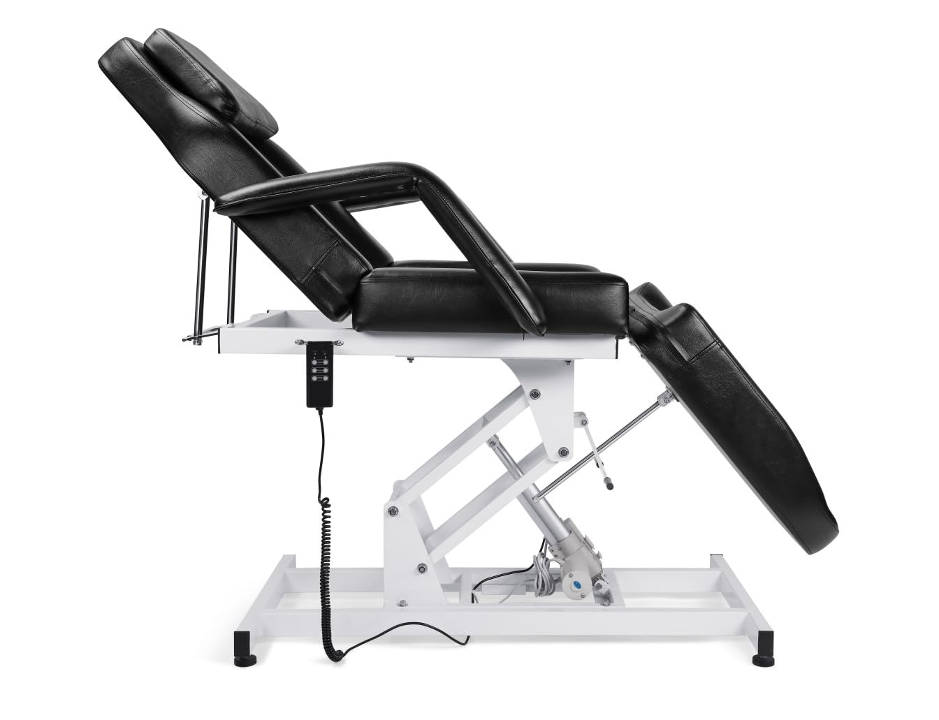 Funnylife Black Electric Beauty Bed Chair SPA Massage Bed Tattoo Chair Hydraulic Pump Facial Table Beauty Equipment