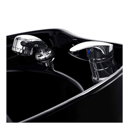 Dir Salon Shampoo Backwash Unit, Hair Salon Shampoo Station with Tilting Sink Victoria, Black