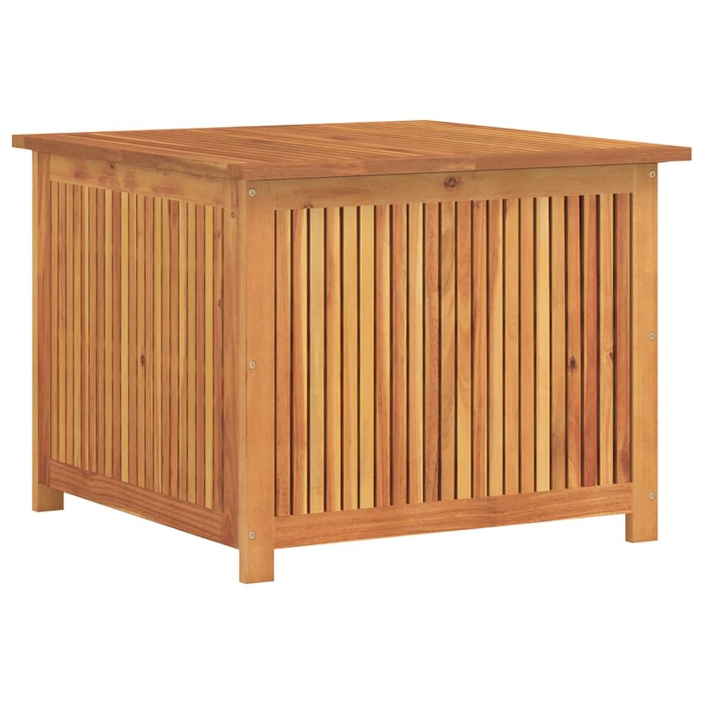 GKHPYURE Solid Acacia Wood Patio Storage Box with Water-Proof Bag, 29.5x29.5x22.8 Inch Outdoor Storage Box for Cushions, Pillows, and Garden Tools