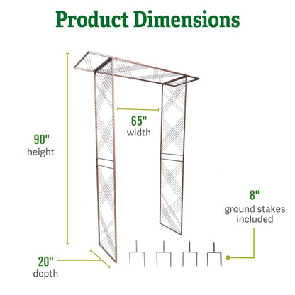 Gardener's Supply Company Modena Arch | Flat Top Garden Arch Made of Durable Powder-Coated Steel Perfect for Garden Entrance or Support for Climbing Plants & Vines