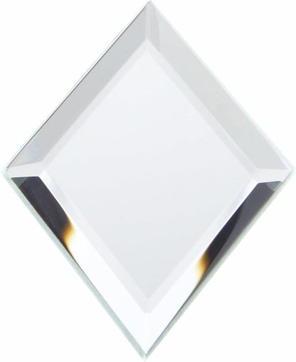 Plymor 2" x 3" Diamond-Shaped Beveled Glass Mirror, 3mm Thick, Pack of 3