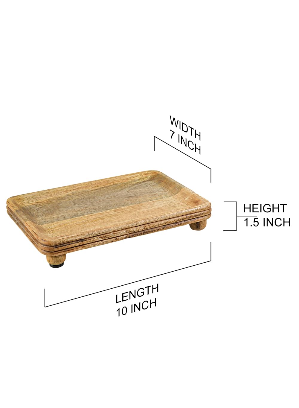 Serene Spaces Living 10" Wooden Pedestal Tray, Ideal for Jewelry Display, Keyholder, Candle & Dessert Stand, Charcuterie Board - Perfect for Home, Office, Kitchen, Cafe, Wedding Decor, Pack of 12
