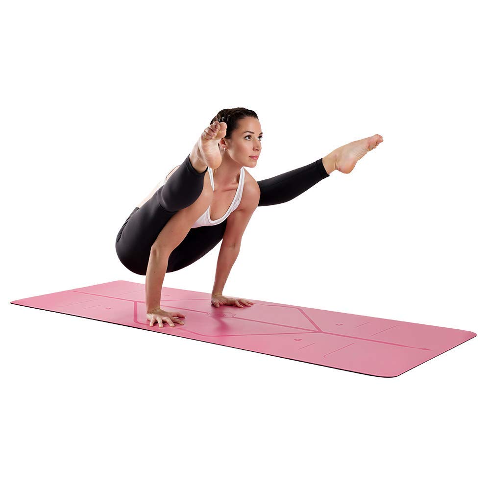 Liforme Original Yoga Mat – Free Yoga Bag Included - Patented Alignment System, Warrior-like Grip, Non-slip, Eco-friendly, sweat-resistant, long, wide, 4.2mm thick mat for comfort