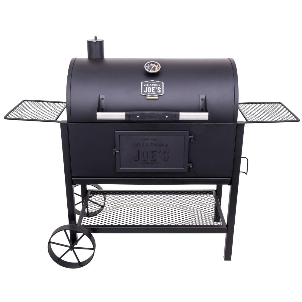 Oklahoma Joe's Judge Charcoal Grill and Smoker with 540 sq in Cooking Area in Black