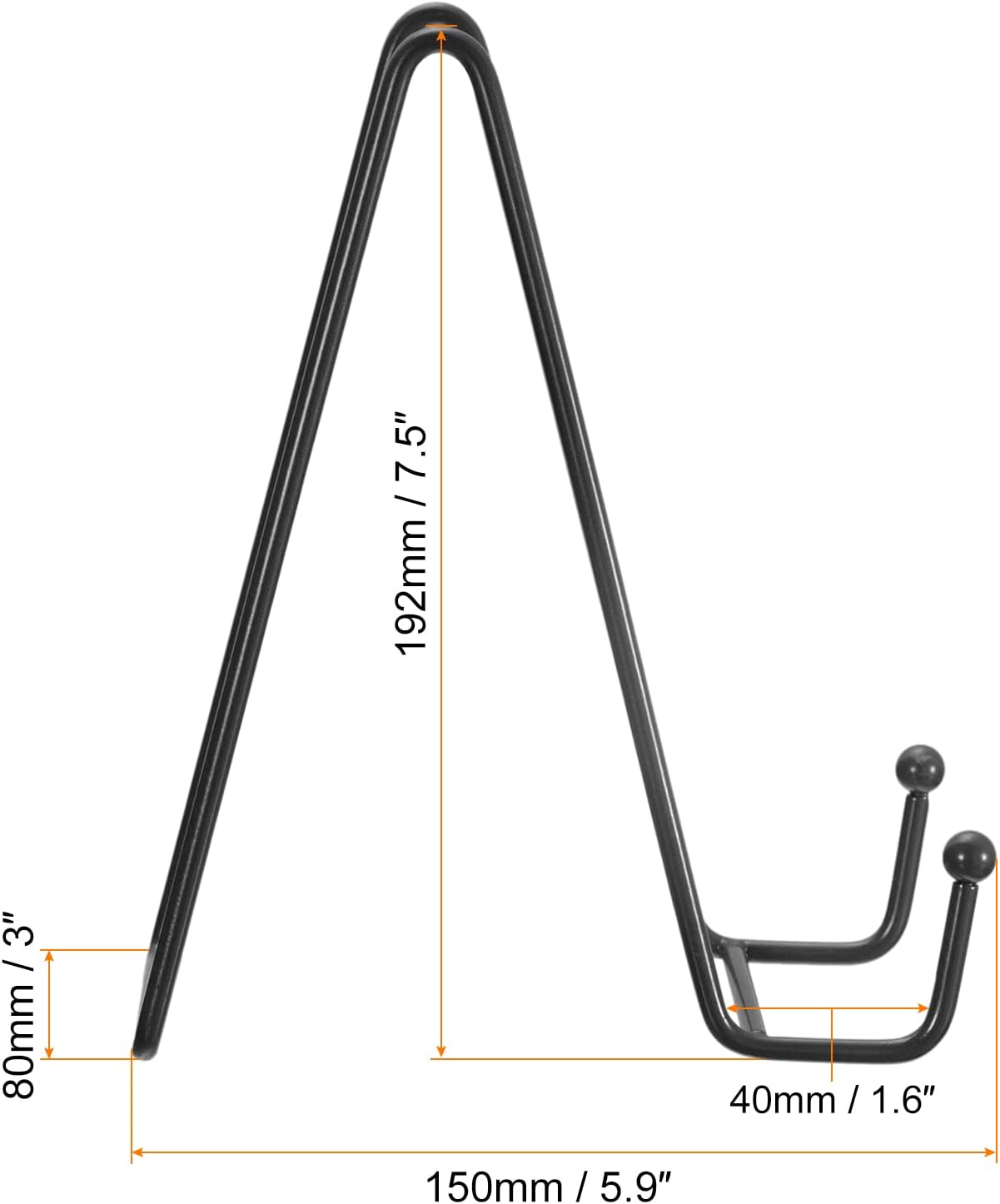 uxcell 3Pcs 7.5 Inch Iron Plate Stand for Display, Metal Decorative Easel Holders for Pictures, Photos, Books