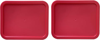 Replacement Lid for Pyrex Plastic Red Cover, 3 Cup Bowl Dish Rectangle, 7210-PC, 2-Pack
