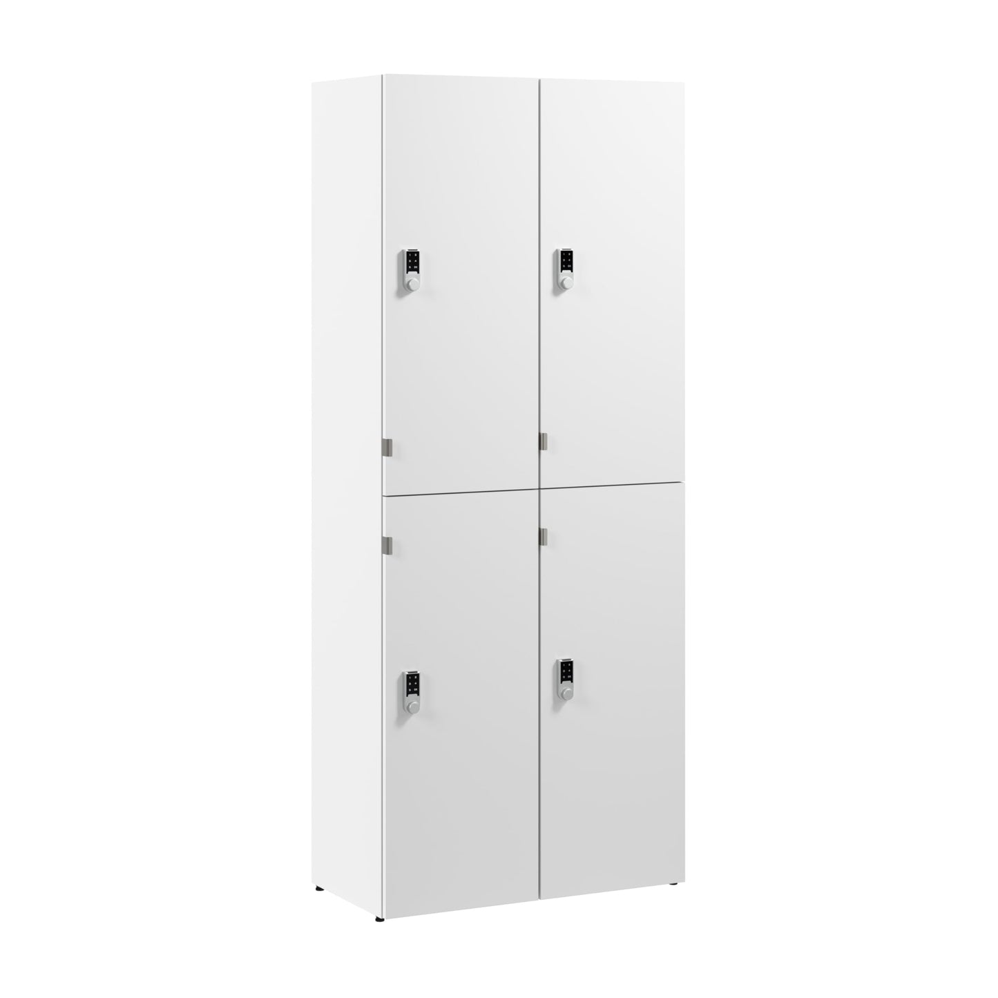 Bush Business Furniture Two Tier 4 Door Storage Lockers with Keypad Locks, Office Furniture, Assure Collection, White
