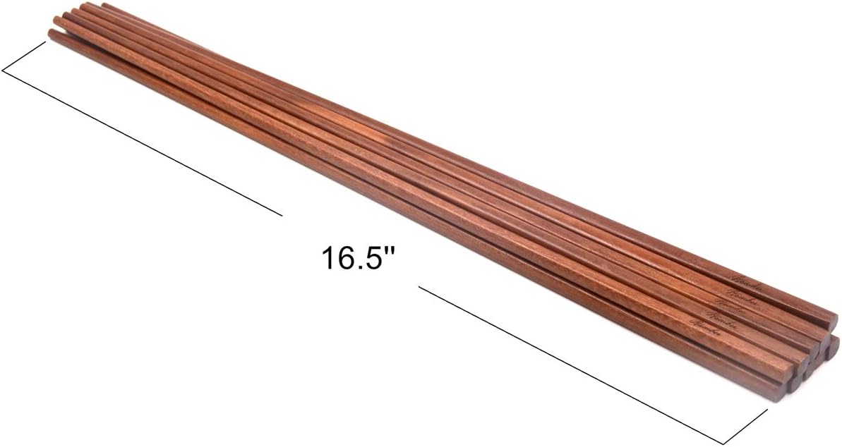 Bamber 16.5 Inches Extra Long Wood Chopsticks Set, Cooking Frying Chopsticks, Set of 5 Pairs