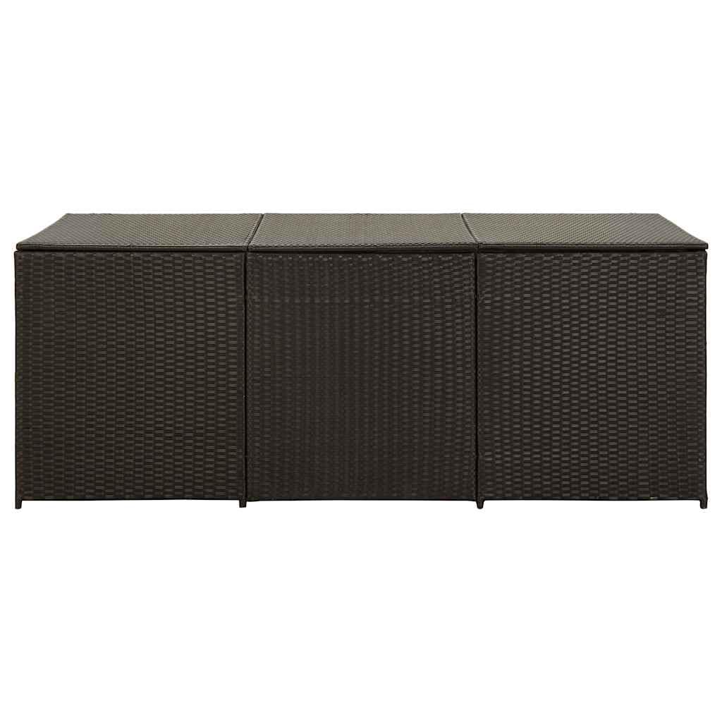 GKHPYURE Poly Rattan Patio Storage Box, 70.9x35.4x27.6 Inch Large Outdoor Storage Trunk with Gas Lift Lid, Powder-Coated Steel Frame, Hand-Woven for Cushions