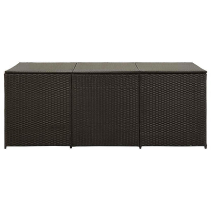 GKHPYURE Poly Rattan Patio Storage Box, 70.9x35.4x27.6 Inch Large Outdoor Storage Trunk with Gas Lift Lid, Powder-Coated Steel Frame, Hand-Woven for Cushions