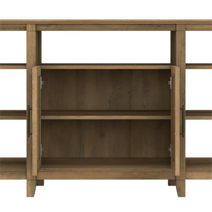 Bush Furniture Key West Tall TV Stand with Set of 2 Bookcases, Farmhouse Entertainment Center for 65 Inch Television, 17D x 60W x 66H, Reclaimed Pine
