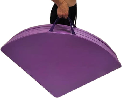 Purple Dance Pole with Static Function & Gymnastics Crash Mat - 3/5/10cm Thick Safety Landing Pad, PU Leather, Non-Slip Cover - 150cm/5ft/59in Size