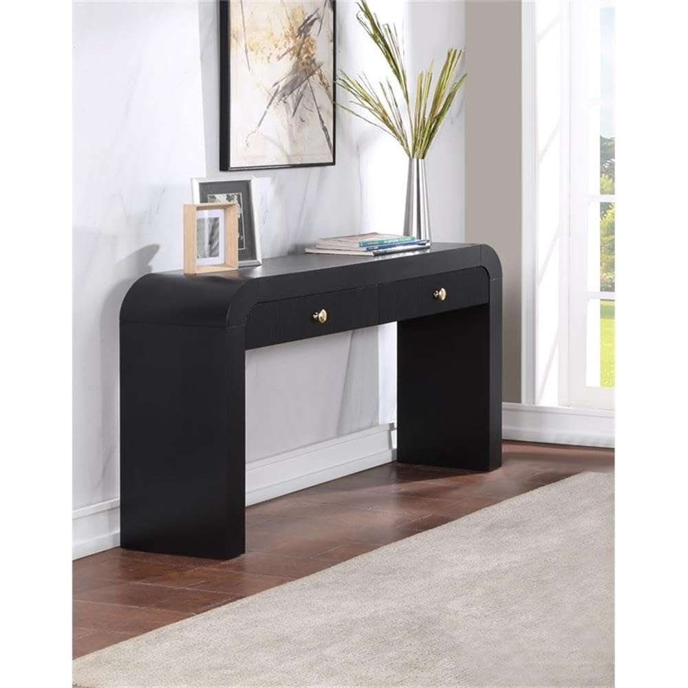 Meridian Furniture 888Black-S Artisto Collection Modern | Contemporary Rectangular Console Table, Black, 54" W x 15" D x 31.5" H