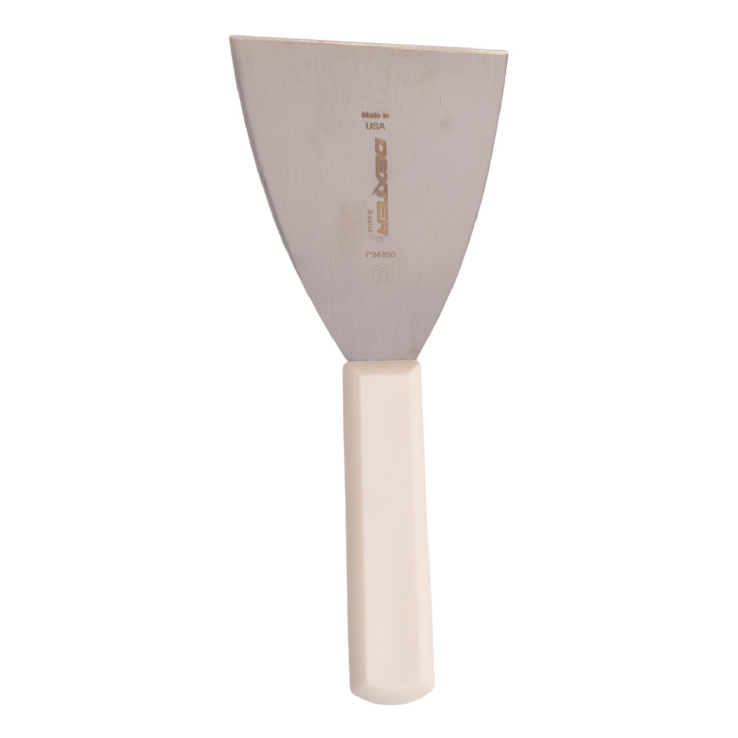 Dexter-Russell Basics 4” Stiff Scraper – P94850, Heavy-Duty Stainless Steel Blade with Ergonomic Polypropylene Handle, 8.5” Overall Length, NSF Certified, Made in USA