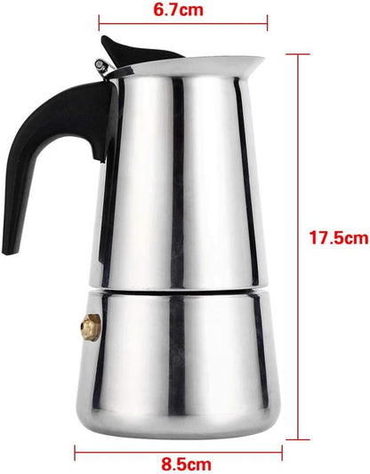 Haofy Stainless Steel Pot Cup Coffee Maker for Home Office Use (200ml, 100ml/200ml/300ml/450ml)