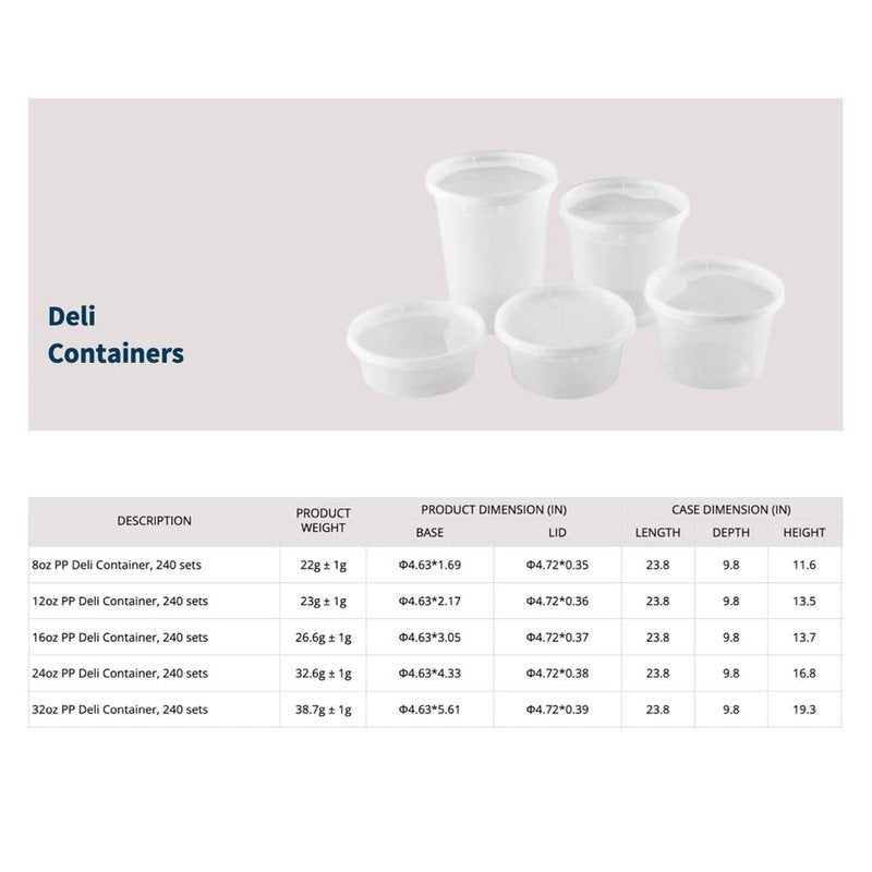 TIYA Food Containers - 16oz Bulk 240 Pack with Lids - Plastic Food Storage to-Go Containers - Reusable Microwavable Dishwasher Safe Cups - Airtight Leak Proof for Soups & Meal Prep