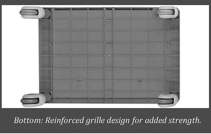 YGwnjqr Carts Trolley Movable Carts, Kitchen Storage Hand Trucks, 2-Tier Utility Rolling Cart for Medical,Stainless Steel and Abs Equipment Trolley with Handle/White/54X37X90Cm,
