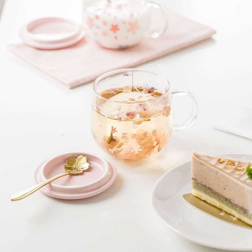 Creative Sakura Cup, Cute Heat-resistant Mug, Borosilicate Glass Coffee Cup, Transparent, Gift (Color: Pink B)