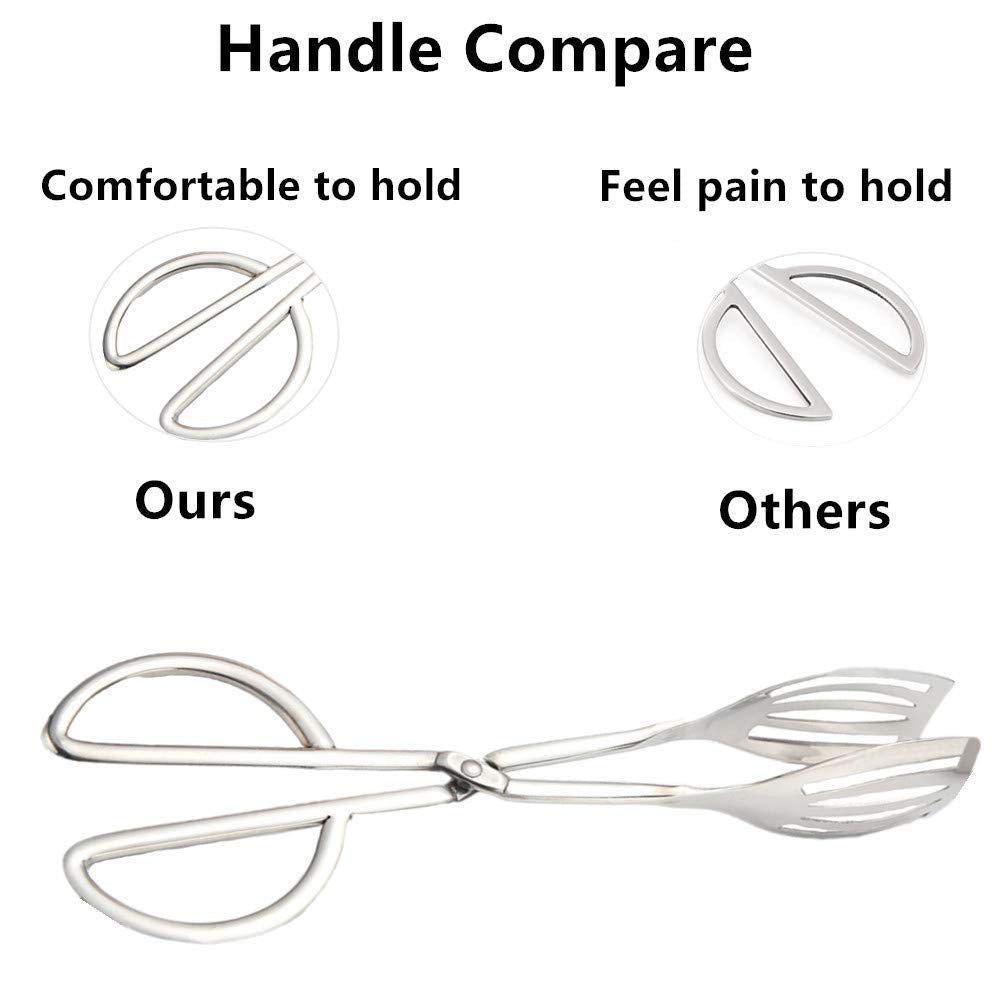 2-PACK Salad Tongs for Serving Buffet Party Catering with Stainless Steel Cooking Kitchen Tongs 10.3"