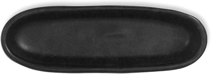 roro Modern Minimalist Matte Black Oval Pinch Bowls, Handmade Ceramic Stoneware for Spices, Sauces, Set of 2