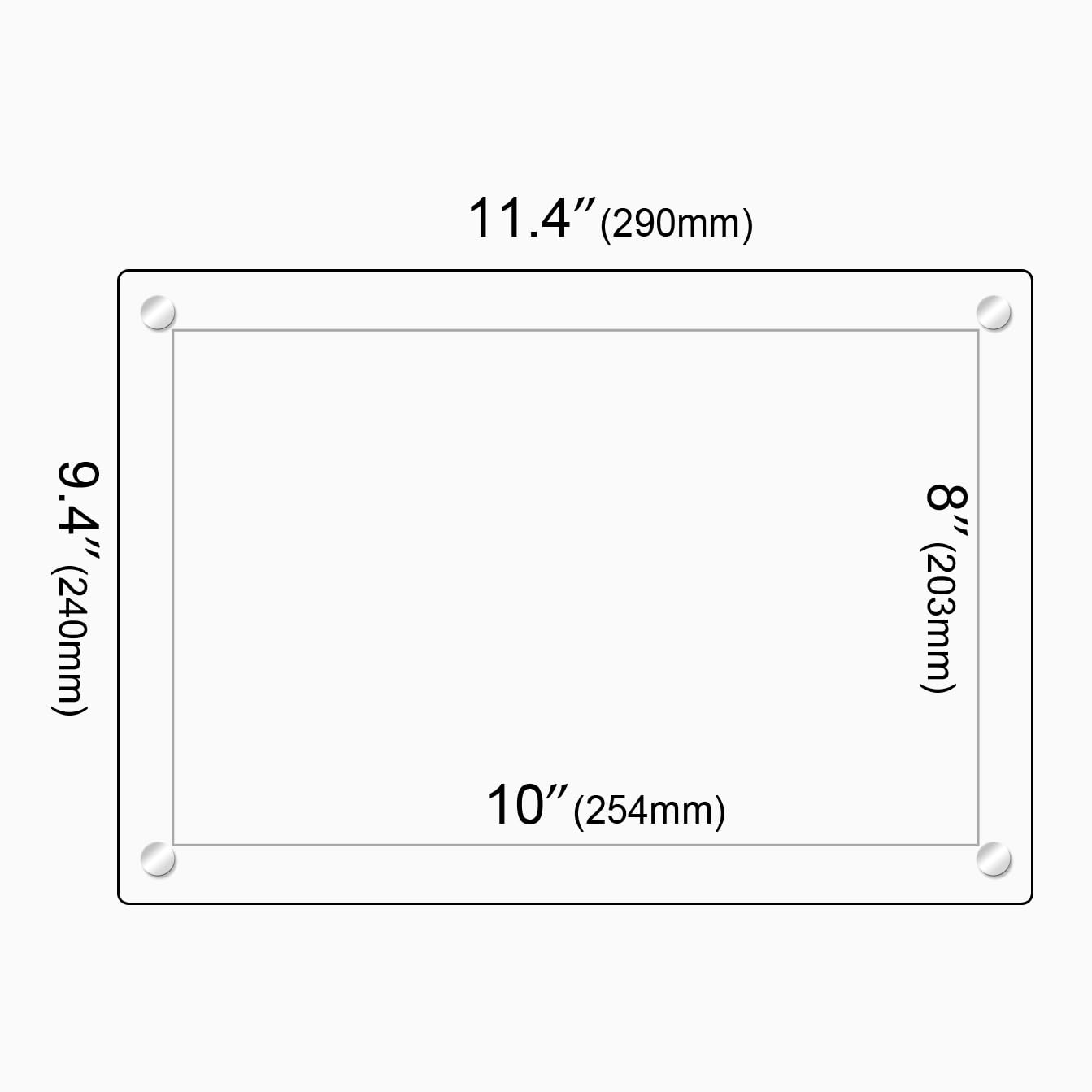 8x10 Modern Acrylic Photo Frame, Clear Glass-Like Desk Picture Frame with Stand off & Hanging String, Frameless Floating Look, Self-Standing Desktop or Wall Mount, Horizontal & Vertical Display