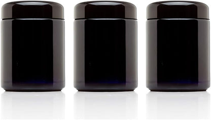 250 ML (8.3fl oz) Pack 3 Infinity Jars, Premium Airtight Ultraviolet Glass Jar Smell Proof, Antistatic, Light Blocking