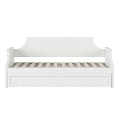 AFI Cambridge Twin Wood Daybed with Twin Size Trundle in White
